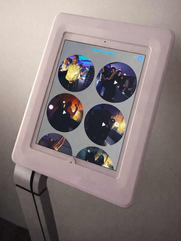 Touchdisplac der 360-Grad Video Booth